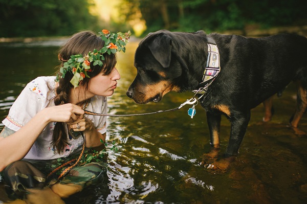 © Michelle Gardella Photography, Rottweiler-and-woman-River-Story