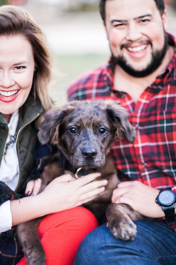 © Sarah Logan Photography | big smiles, lots of love, adorable puppy family photo, ideas for Christmas cards