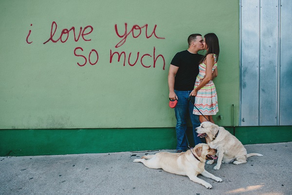 © Mercedes Morgan Photography |I-love-you-so-much-Austin-TX, anniversary pictures with dogs, Clumber-Spaniel, Lab