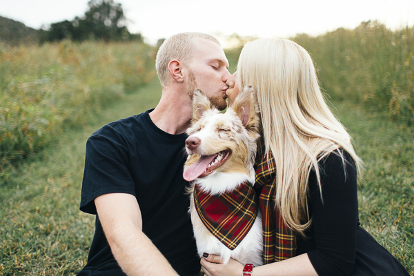 © Erin Morrison Photography | dog-couple-photography, matching plaid bandanna and scarf