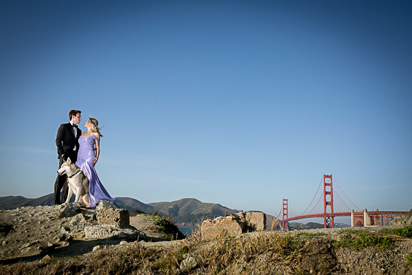San Francisco engagement session with dog