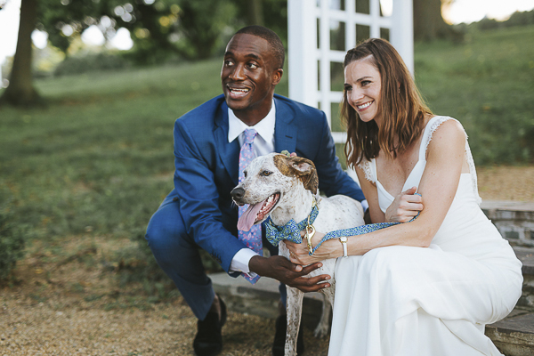 dog and newly married couple, wedding dog portraits