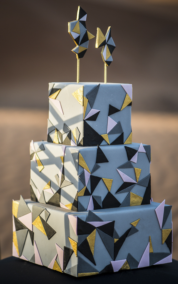 geometric wedding cake
