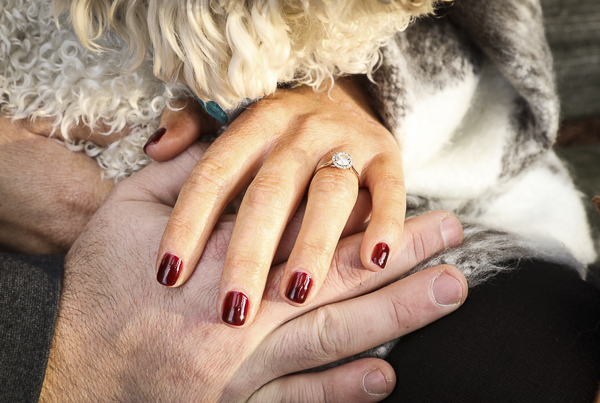 woman's engagement ring, dog, 
