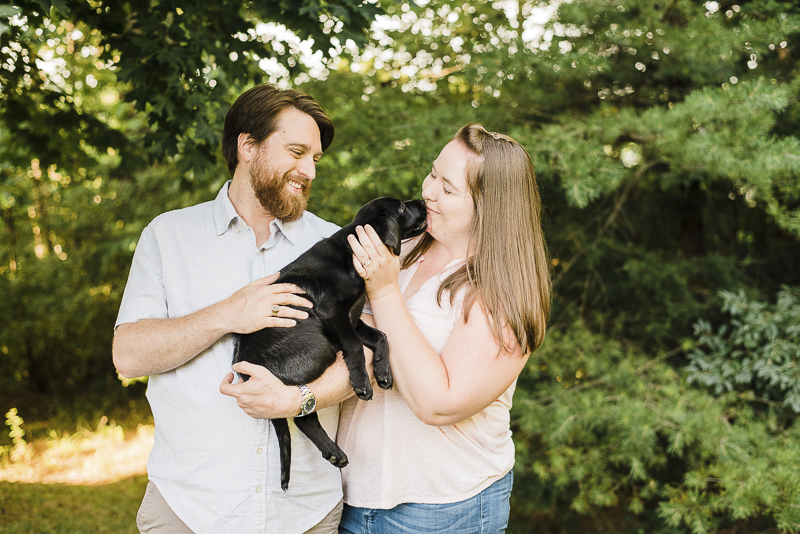welcome home session with puppy, family portraits with puppy