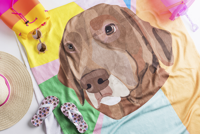 custom pet portrait beach towel give away from Noble Friends, Gift idea for dog lover © Alice G Patterson Photography