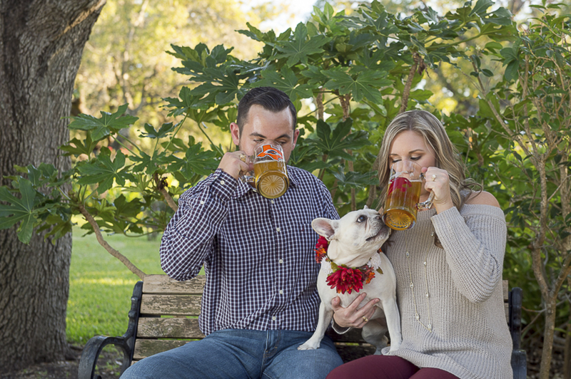 engagement photos, beer and dog, ©Ata-Girl Photography | dog friendly engagement session