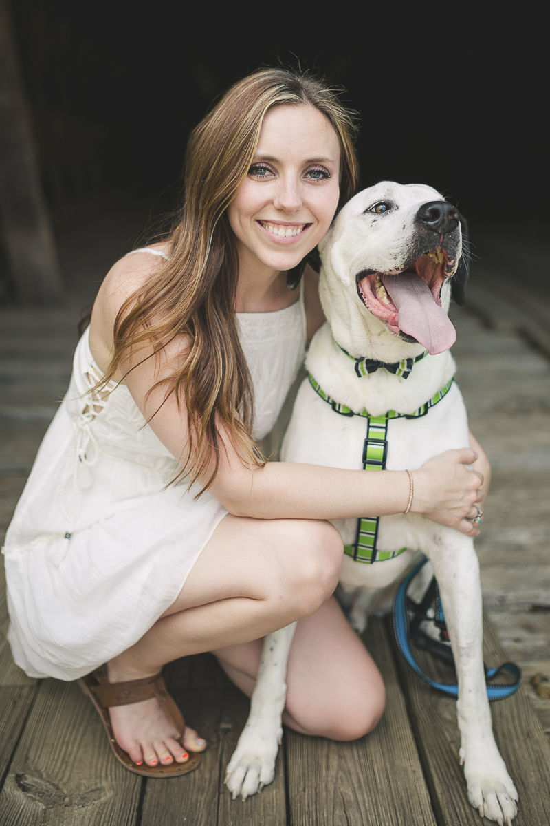 woman and her large mixed breed dog, ©Brandy Angel Photography | engagement photos with dogs