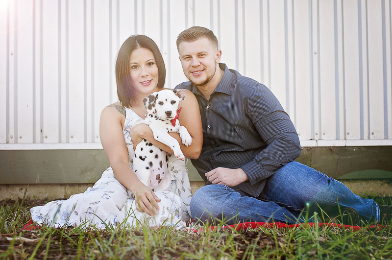 Houston Texas engagement pictures with Dalmatian Puppy, ©Kelly Urban Photography 