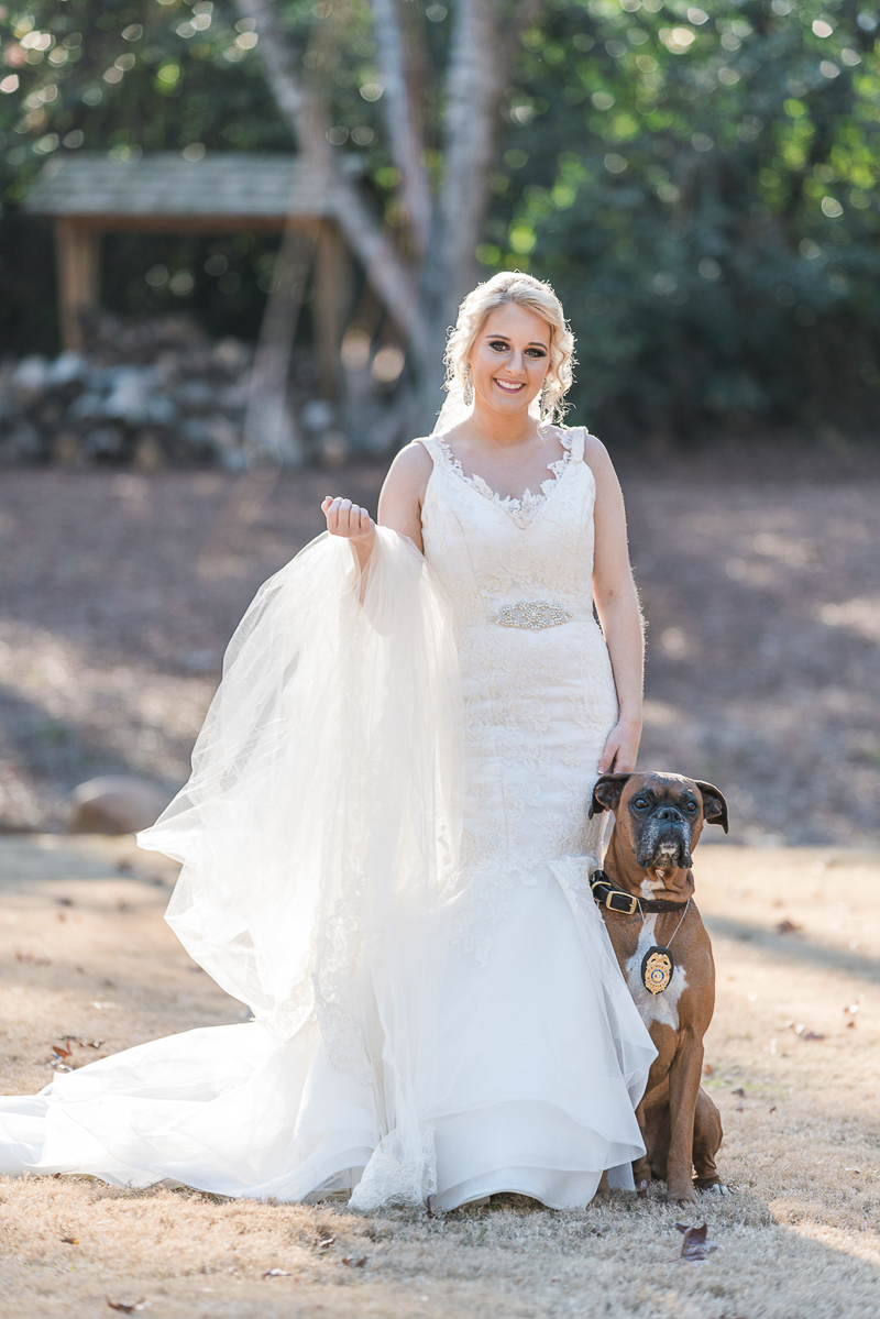bride and her Boxer, ©Sugar Peach Productions | including a dog in bridal session