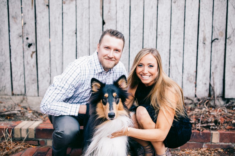 black, tan, white Rough Collie, ©Steven Dray Images | Pittsburgh dog friendly engagement photos
