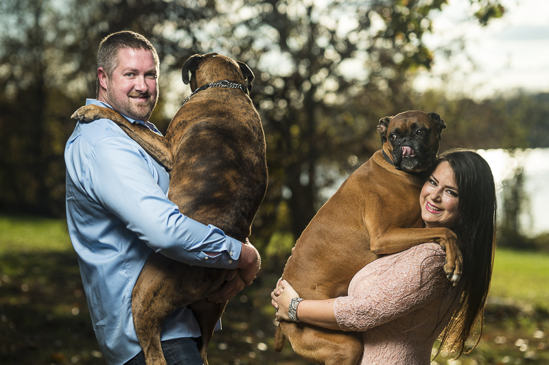 people and dogs, couple holding their large dogs, ©Fuller Photography