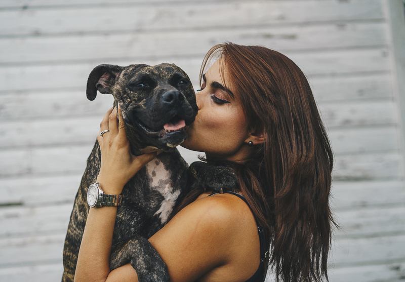 woman holding Pit bull mix | ©Heck Designs and Photography