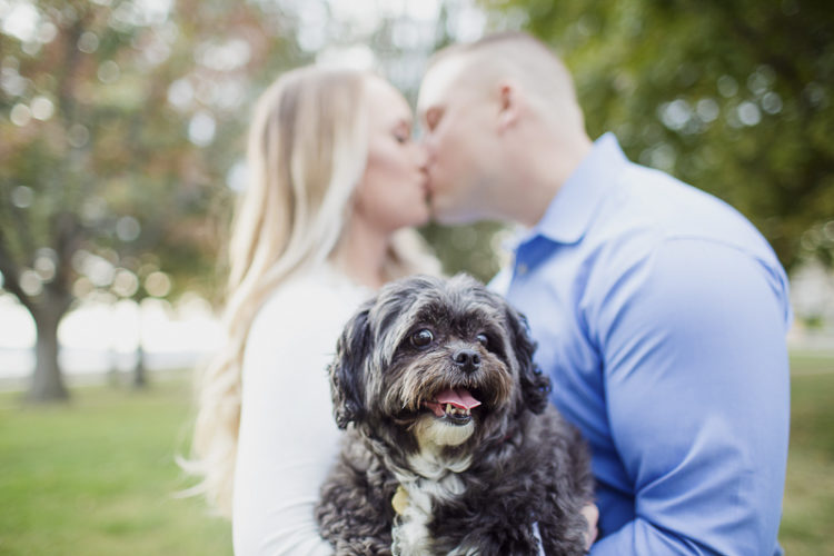 Pekingese Mix, Perth Amboy NJ engagement photos with small dog