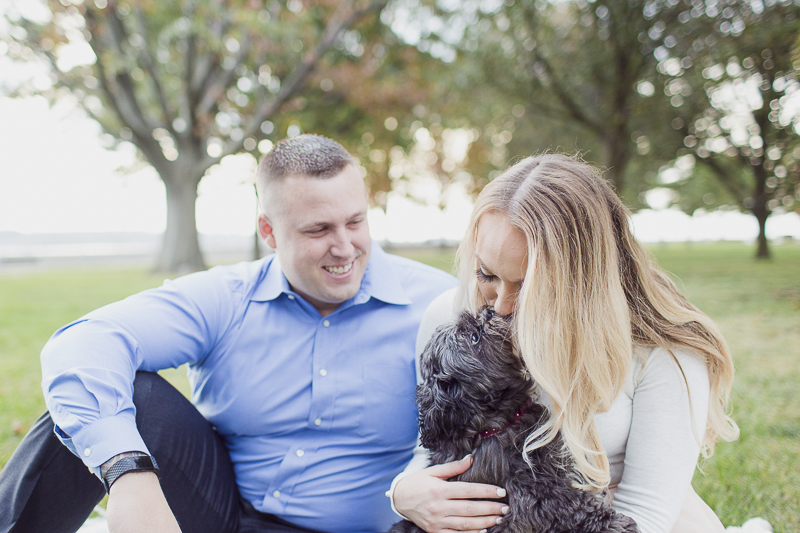 Dog-friendly engagement pictures, ©Meely Photography, NJ pet photography