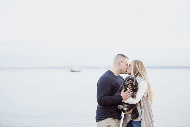 dog-friendly, beach engagement photo session, | ©Meely Photography, Amboy Perth, NJ 