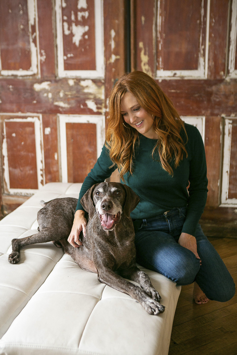 photo shoot of woman and her dog, senior dog photography