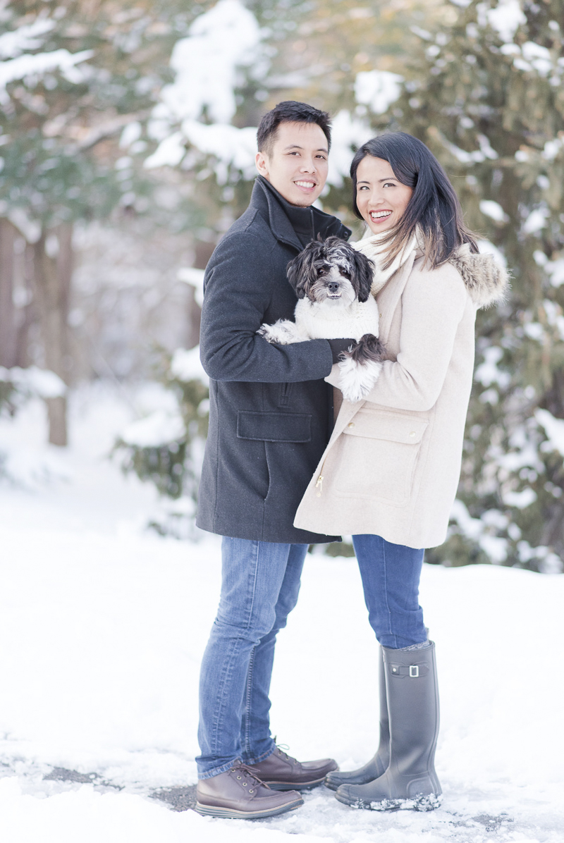 ©Rebecca Sigety Photography | snowy engagement photos with a dog, Reston, VA