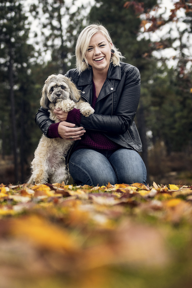 fall dog photography, girl and her dog | ©Noses and Toes Photography, Spokane lifestyle dog photography