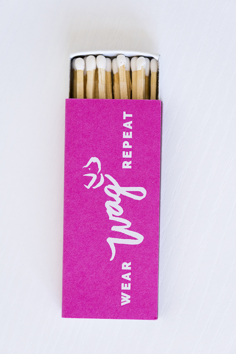  Wear Wag Repeat long wooden matches in pink box | ©Alice G Patterson Photography | photography for women entrepreneurs 