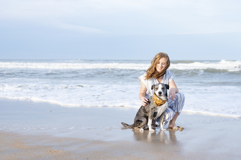 Catahoula mix and her girl, lifestyle dog photography, ©1416 Photography, Marineland Beach Florida