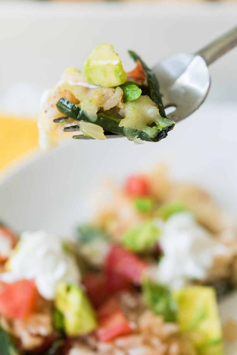 Veggie Chile Rellenos from Hello Fresh, plant-based meals | ©Alice G Patterson Photography