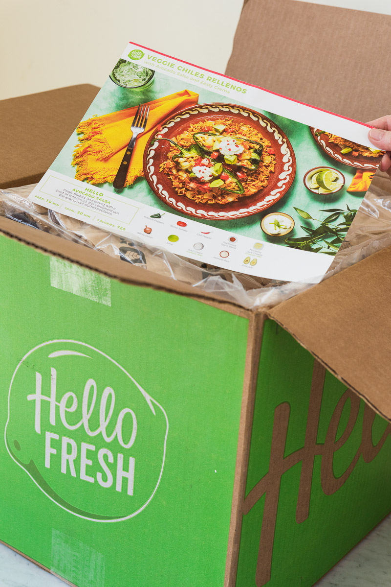 Hello Fresh recipe card and box | Hello Fresh Review, ©Alice G Patterson Photography, Meal Subscription Review