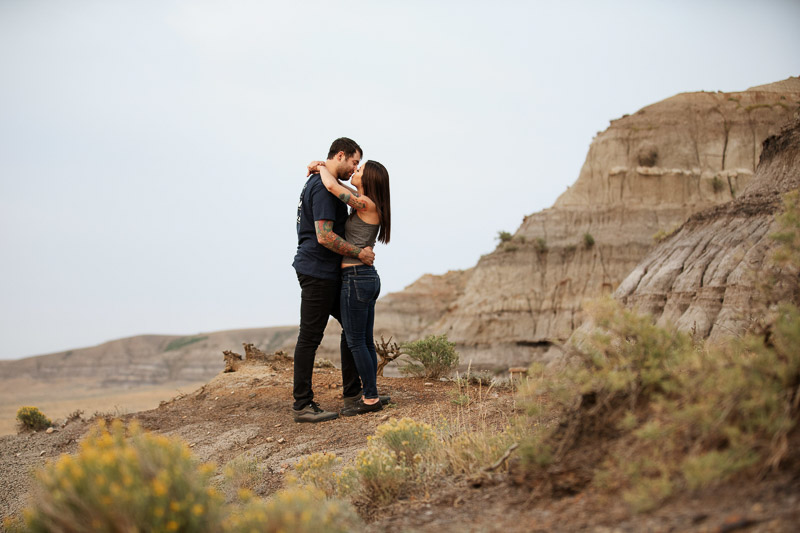 couple kissing in Big Muddy Valley, scenic engagement portrait session | Jackie Hall Photography
