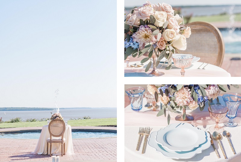 pink white and blue patriotic styled shoot, ©Landrum Photography | Patriotic styled shoot at Bohemia Overlook