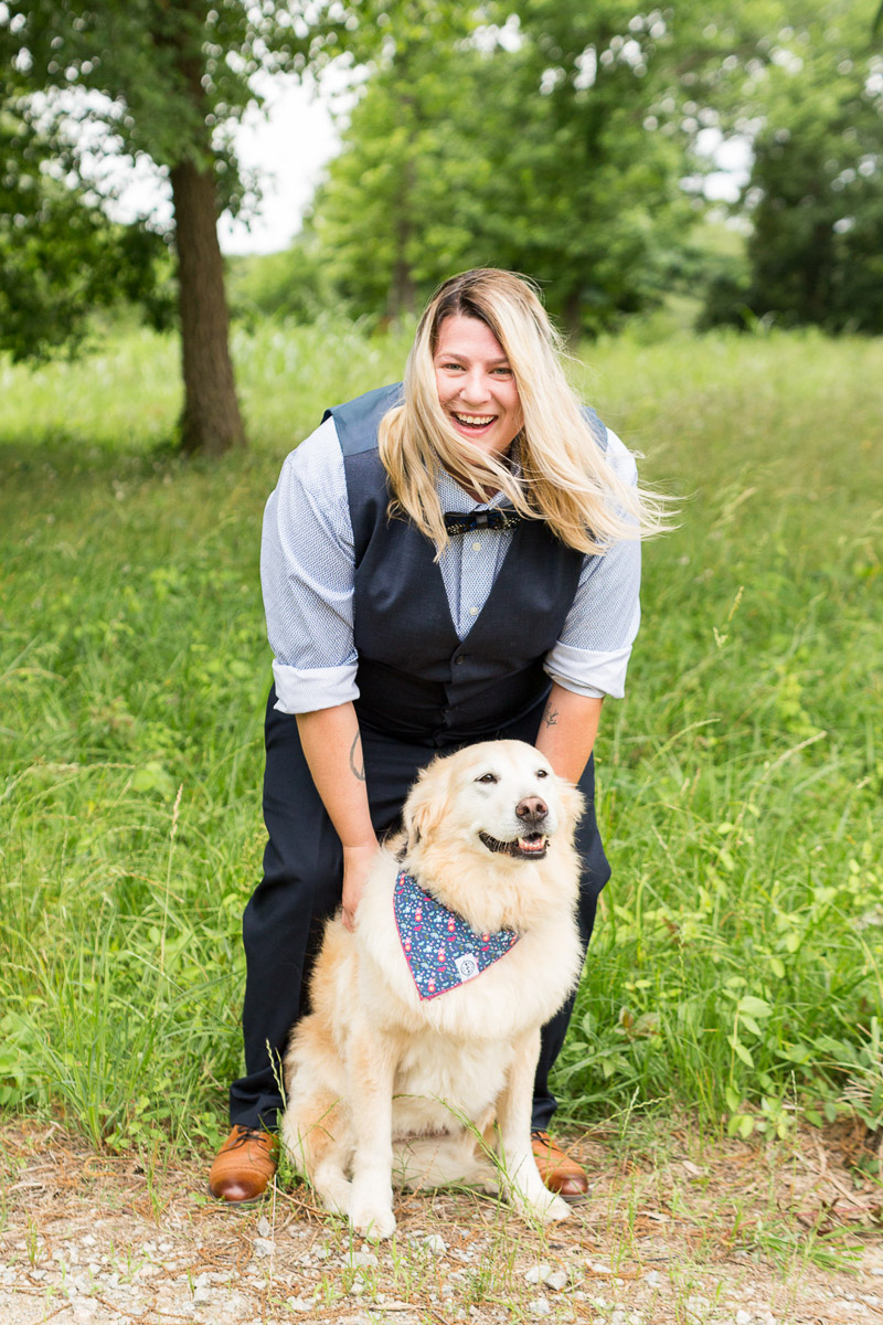 Happy woman and her dog, dog-friendly wedding photography, ©Jessica Hunt Photography, Columbia, SC