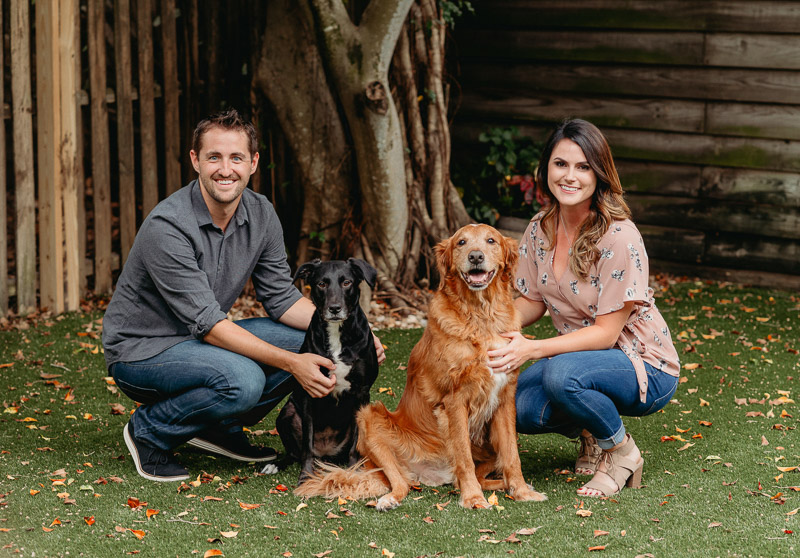 family portrait with dogs, engagement photos with dogs, ©Dewitt For Love Photography