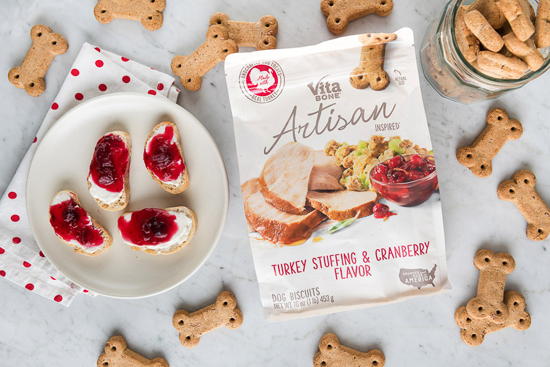 Snacks for humans and dogs (Cranberry Crostini and Vita Bone Artisan Inspired Biscuits) ©Alice G Patterson Photography | Syracuse pet photographer