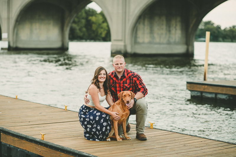 couple and their dog on dock, ©Kate Spencer Photography 