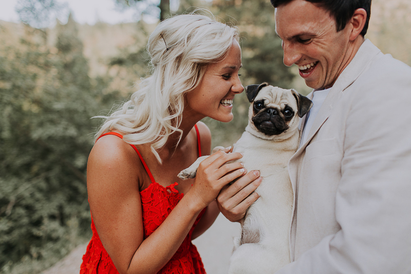 Pocatello, Idaho, engagement session with a Pug | ©Abbey Armstrong Photography