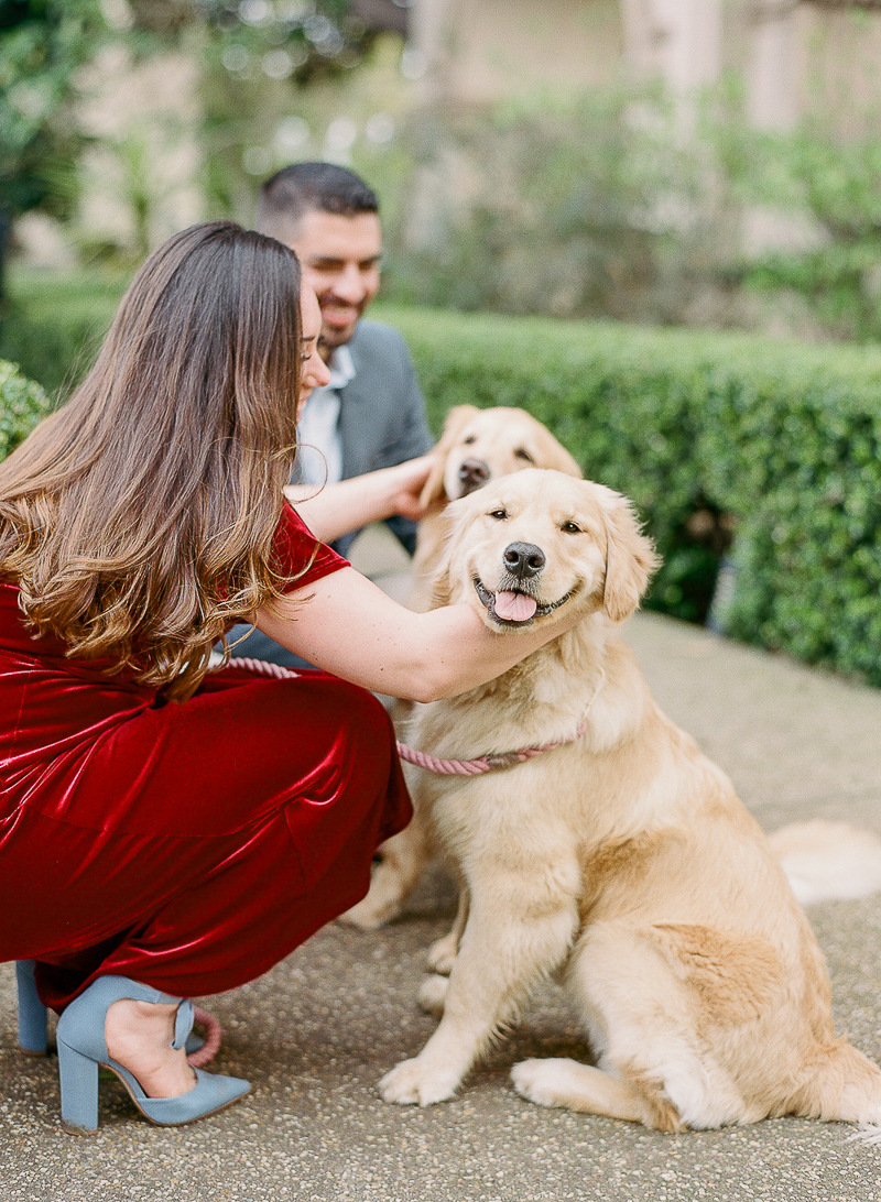 dog stealing the spotlight during engagement session | ©The Ganeys