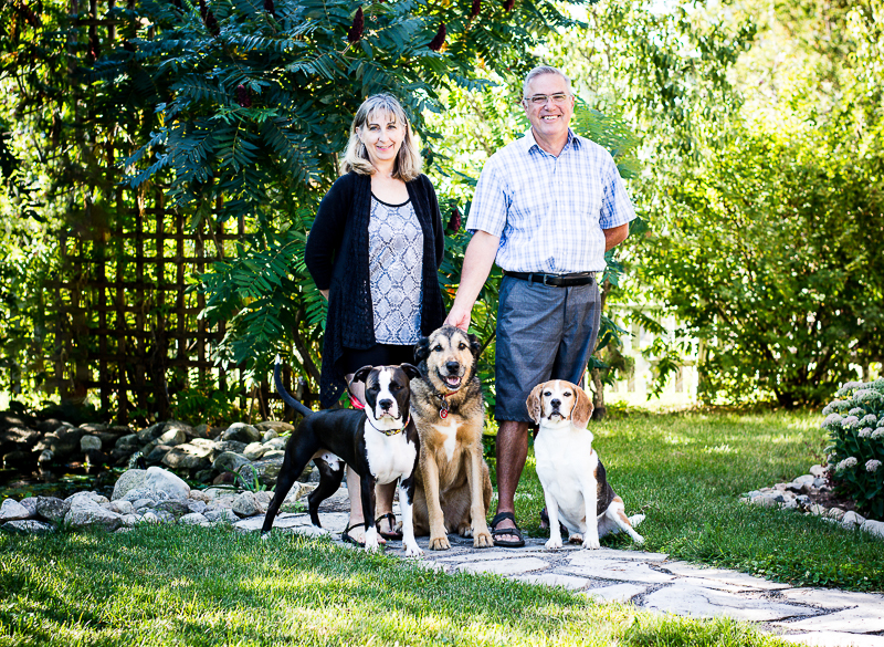 Shepherd mix, beagle, staffy mix and their humans, ©Beth Photography | Ontario, Canada pet photographer