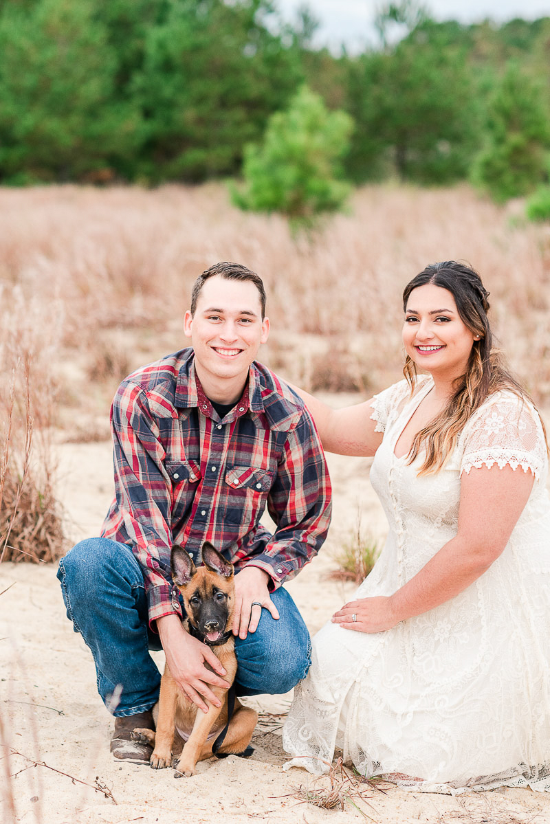 newlywed couple and their puppy, ©Catherine Crane Photography | pet photography, Virginia Beach, VA