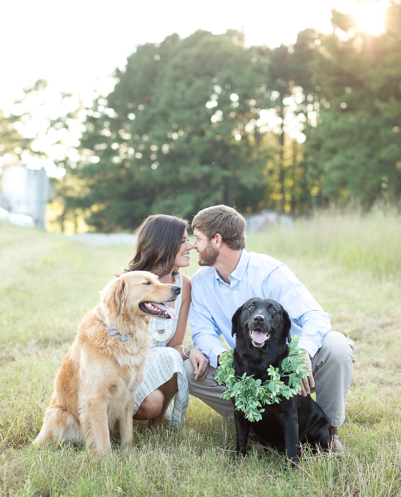 dog-friendly engagement photo pose ideas | ©Brynn Gross Photography, Sanford, NC