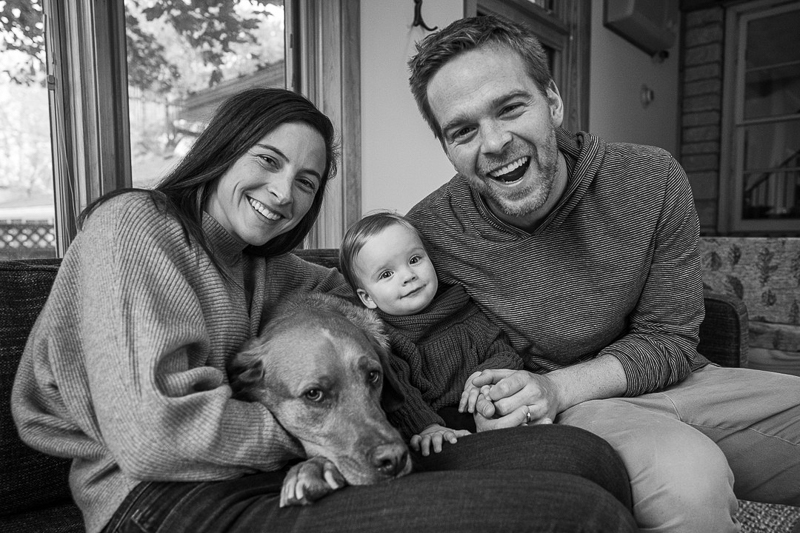 dog-friendly photos, lifestyle in-home family photos, Madison, WI ©Ueda Photography