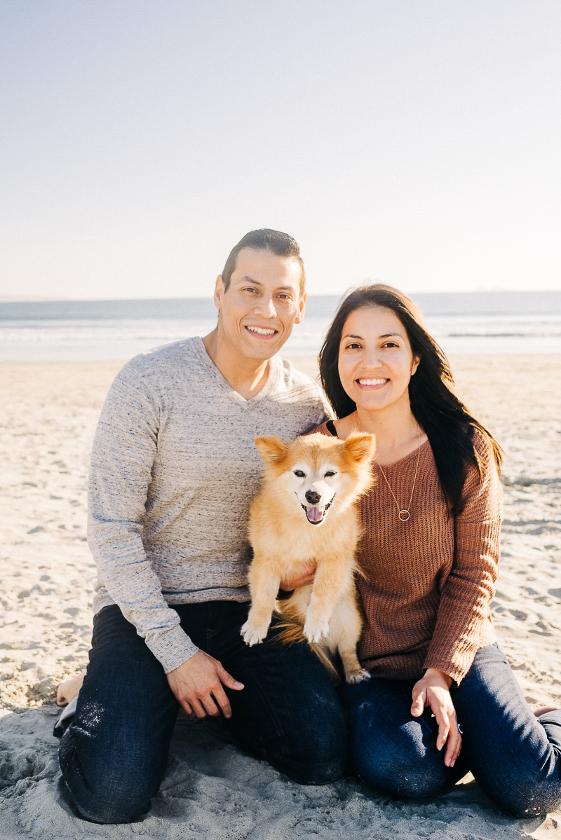dog-friendly beach engagement session | ©misterdebs photography, San Diego, CA