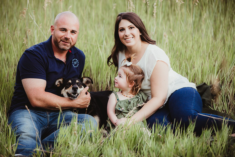 family portrait with dog and toddler, ©Good Morrow Photography | Arvada, CO