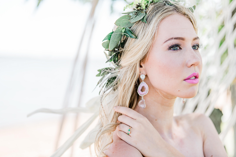 jewelry details and bride for boho inspired wedding | ©Landrum Photography