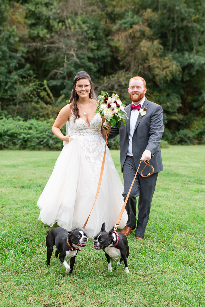 bride and groom with their dogs, ©Megan Rei Photography, Richmond, VA