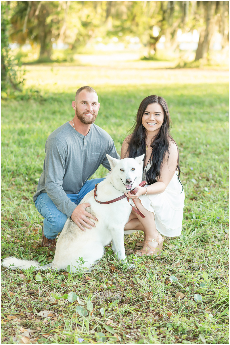 engagement photos with a Shepherd/Husky mix | ©Kayce Stork Photography, Biloxi, MS