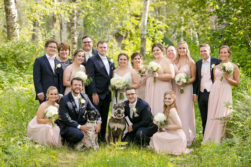 dogs at weddings, wedding party with dogs, ©Jeannine Marie Photography, Duluth, MN