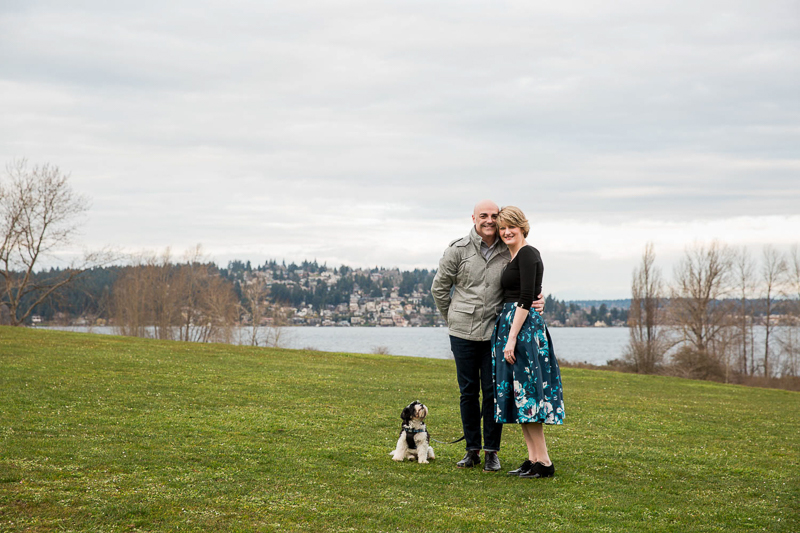 small mixed breed and his humans, Magnuson Park, Seattle, WA | ©M Laine Photography