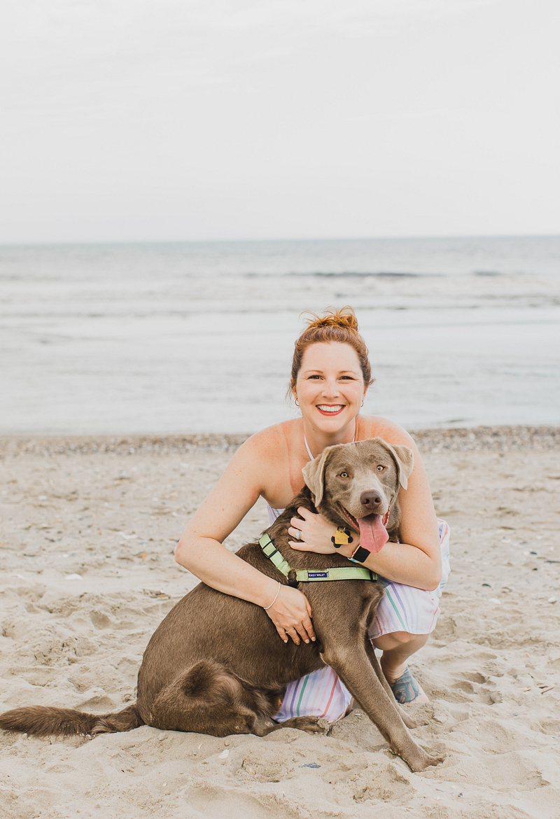 woman and her dog | ©Arli Quinn Photography, beach photography ideas