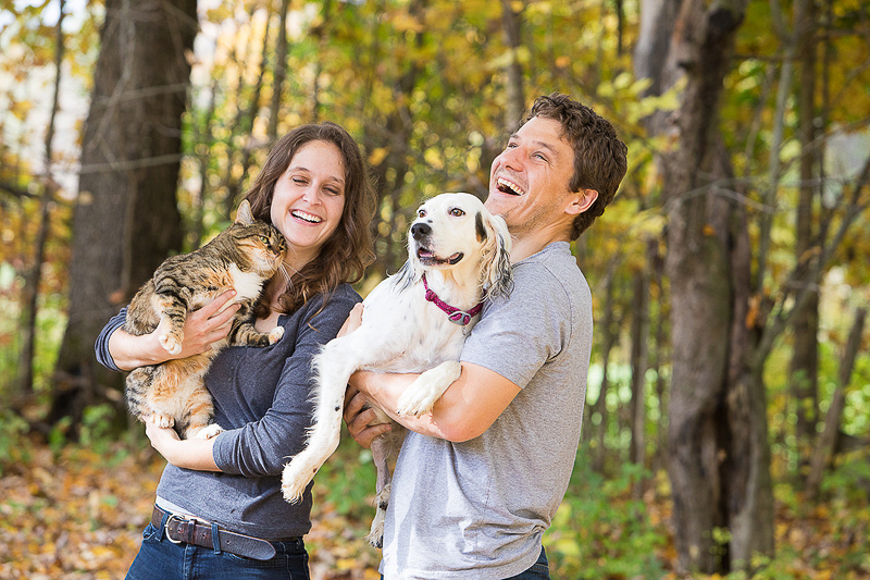 pet-friendly engagement, engagement photos with a cat and dog | ©Cat Cutillo Photography 
