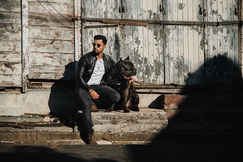 man's best friend, man and his dog sitting on sidewalk | Cedric D Vincent Photography | Mauritius dog photographer