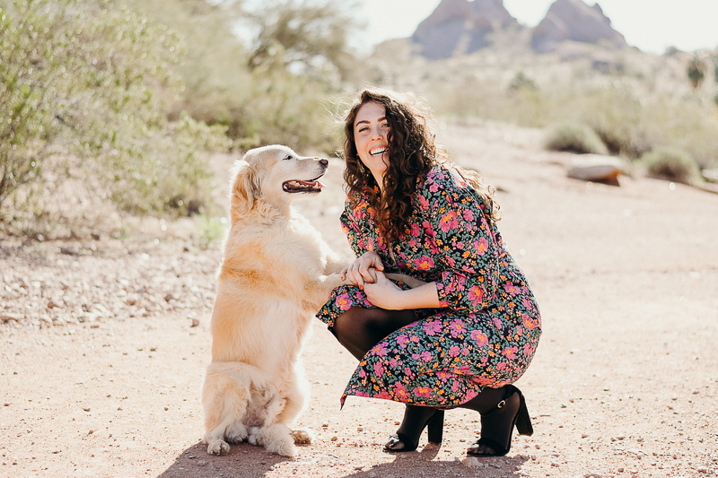 woman and her dog in the desert, Phoenix, AZ | ©Ali Tso Photography